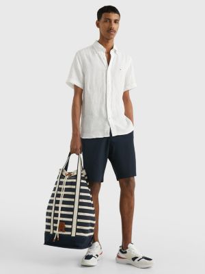 Short Sleeve Regular Fit Linen Shirt | White | Tommy Hilfiger
