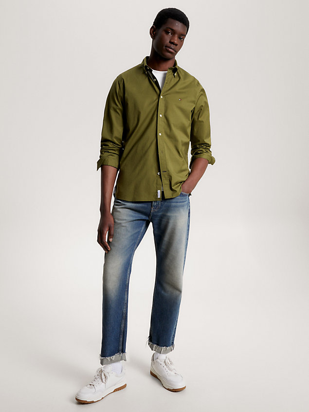 green th flex regular fit overhemd voor heren - tommy hilfiger