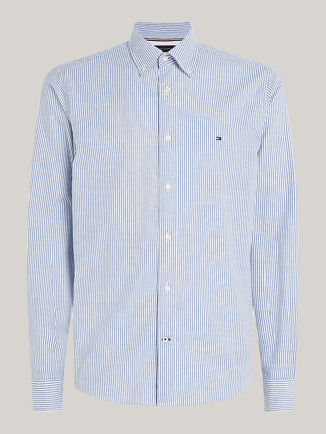 chemise coupe standard 1985 collection th flex blue pour hommes tommy hilfiger
