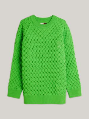 Crest Waffle Knit Jumper | GREEN | Tommy Hilfiger