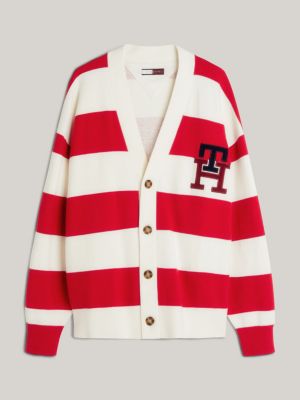 Stripe Logo Cardigan | RED | Tommy Hilfiger