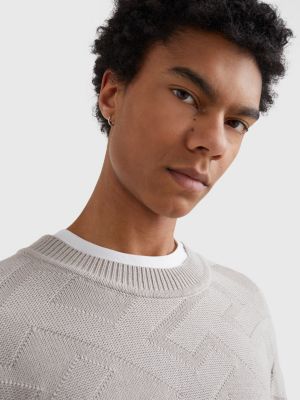 TH Monogram Knit Relaxed Fit Jumper | BEIGE | Tommy Hilfiger