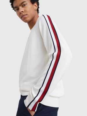 Raglan Sleeve Signature Tape Jumper WHITE Tommy Hilfiger