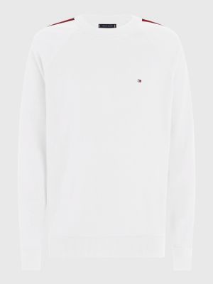 Raglan Sleeve Signature Tape Jumper WHITE Tommy Hilfiger