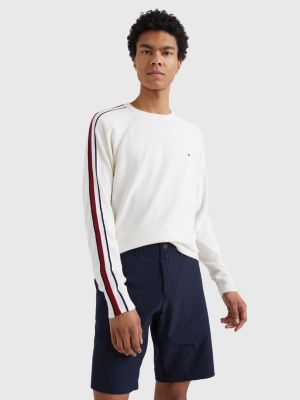 Raglan Sleeve Signature Tape Jumper WHITE Tommy Hilfiger