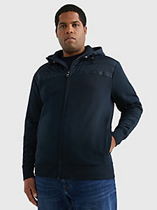 blau plus reißverschluss-hoodie mit kordelstopper für herren - tommy hilfiger