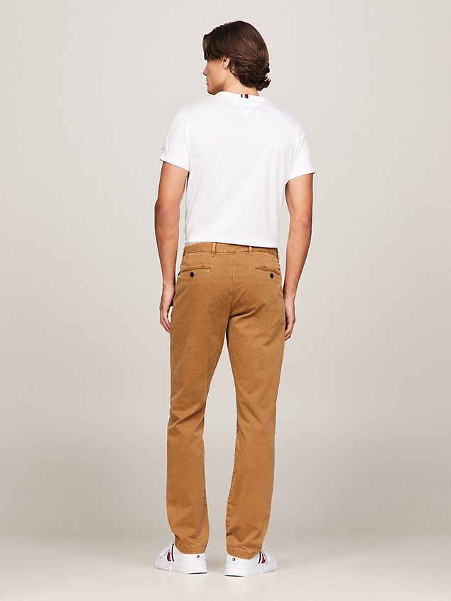 brown premium denton fitted straight chinos for men tommy hilfiger