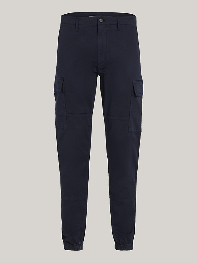blue harlem relaxed fit cargo trousers for men tommy hilfiger