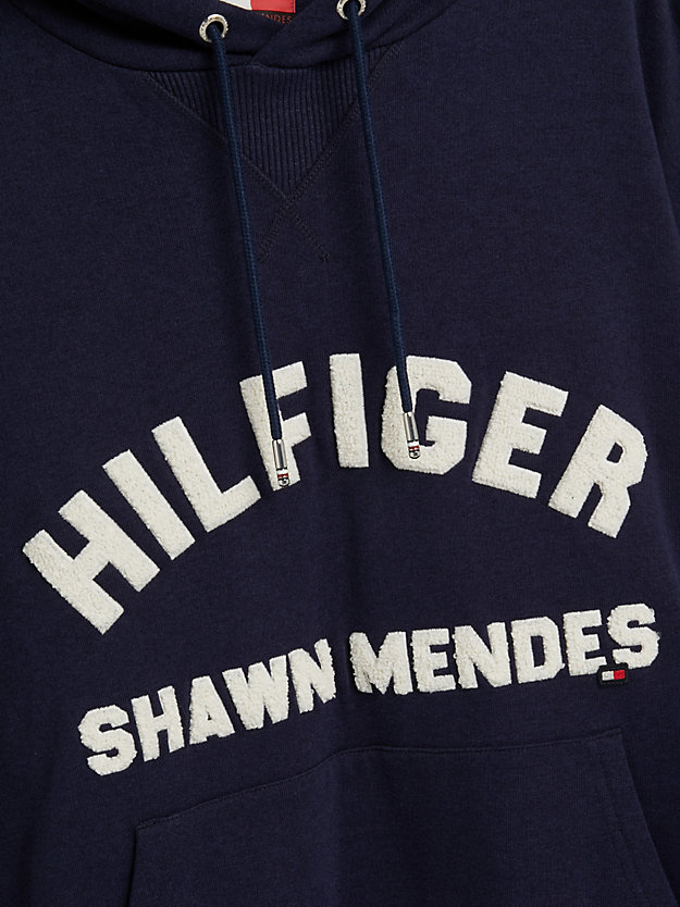 CARBON NAVY Tommy Hilfiger x Shawn Mendes hoodie met logo voor heren TOMMY HILFIGER