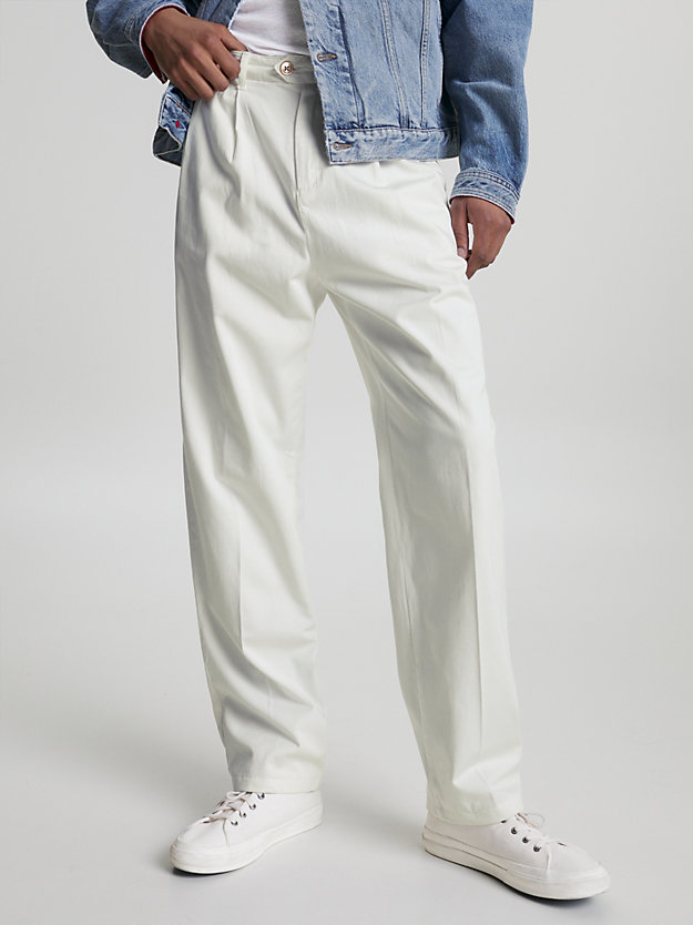 WEATHERED WHITE Tommy Hilfiger x Shawn Mendes Twill Trousers for men TOMMY HILFIGER