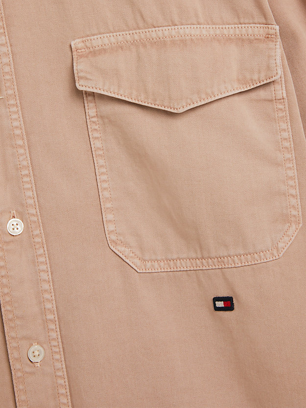 TUSCAN BEIGE Tommy Hilfiger x Shawn Mendes Garment-Dyed Archive Fit Overshirt for men TOMMY HILFIGER