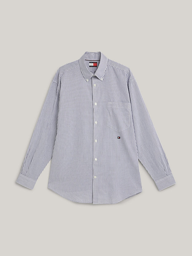BLUE COAST / OPTIC WHITE Tommy Hilfiger x Shawn Mendes Ithaca Stripe Shirt for men TOMMY HILFIGER