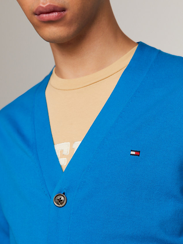 blue 1985 collection v-neck cardigan for men tommy hilfiger
