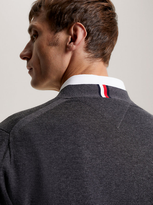 grey 1985 collection v-neck cardigan for men tommy hilfiger