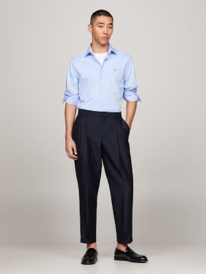 blue flex regular fit hemd aus popeline für herren - tommy hilfiger