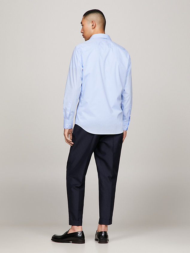 blue flex poplin regular fit shirt for men tommy hilfiger