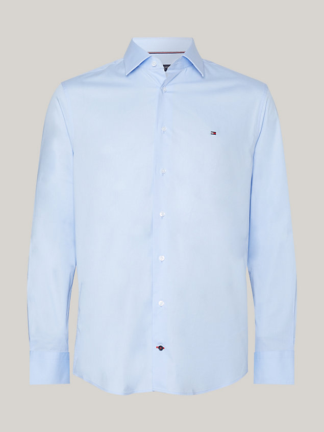 blue flex regular fit poplin overhemd voor heren - tommy hilfiger
