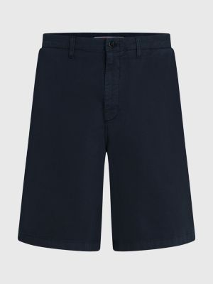 Garment-Dyed Gabardine Wide Leg Bermuda Shorts | BLUE | Tommy Hilfiger