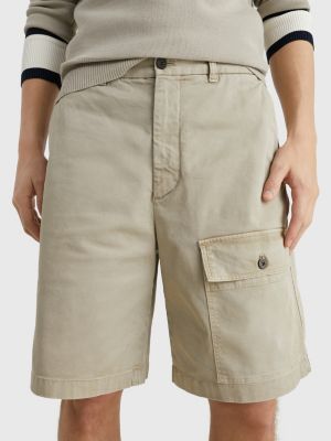 Garment Dyed Wide Leg Bermuda Cargo Shorts BEIGE Tommy Hilfiger