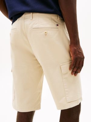 beige 1985 collection relaxed cargo shorts for men tommy hilfiger