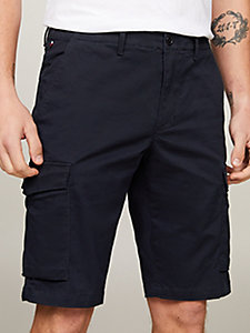 blue twill cargo pocket shorts for men tommy hilfiger