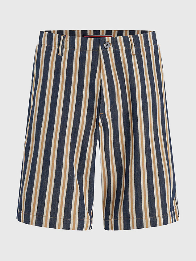 blue harlem stripe relaxed fit shorts for men tommy hilfiger