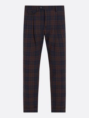 Geel Zwart Geruite Heren Pyjama Broek Zachte Lounge Bottoms Lichtgewicht Slaapbroek