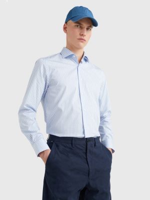 Stripe Organic Cotton Twill Shirt | BLUE | Tommy Hilfiger