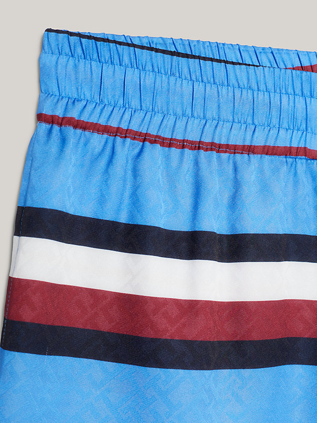 blue crest monogram stripe relaxed shorts for men tommy hilfiger