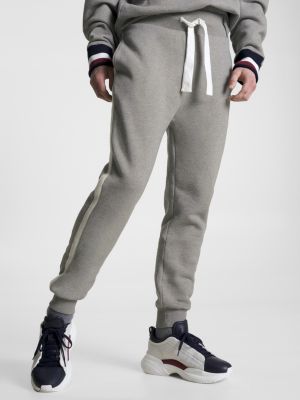 Grey joggers with online white drawstring