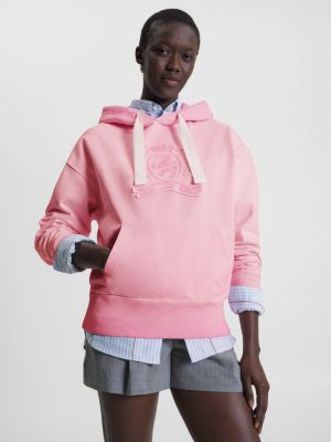 Pink tommy hilfiger hoodie mens hotsell