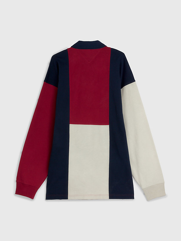 Polo de rugby Tommy Hilfiger x Shawn Mendes ROUGE / WEATHERED WHITE pour hommes TOMMY HILFIGER