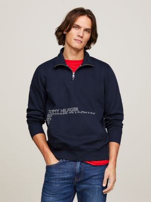 Flex Fleece Graphic Half-Zip Sweatshirt | BLUE | Tommy Hilfiger