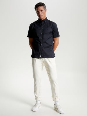 Flex Regular Fit Poplin Shirt | Black | Tommy Hilfiger