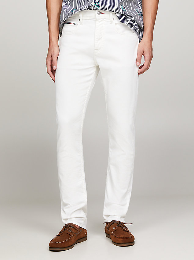 denim houston tapered witte jeans voor heren - tommy hilfiger