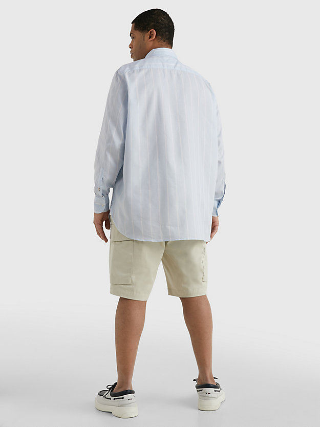 BREEZY BLUE / OPTIC WHITE Plus Stripe Regular Fit Oxford Shirt for men TOMMY HILFIGER