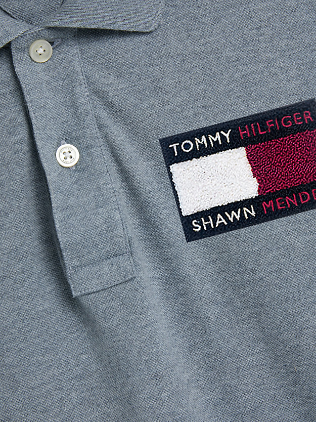 MEDIUM GREY HEATHER Tommy Hilfiger x Shawn Mendes Flag Polo for men TOMMY HILFIGER