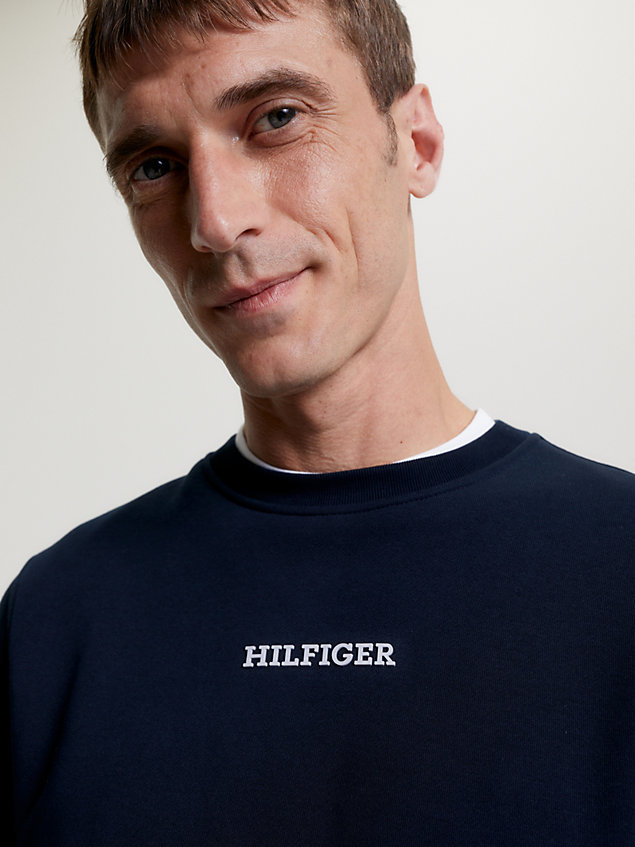 blue flex-fleece-sweatshirt für herren - tommy hilfiger