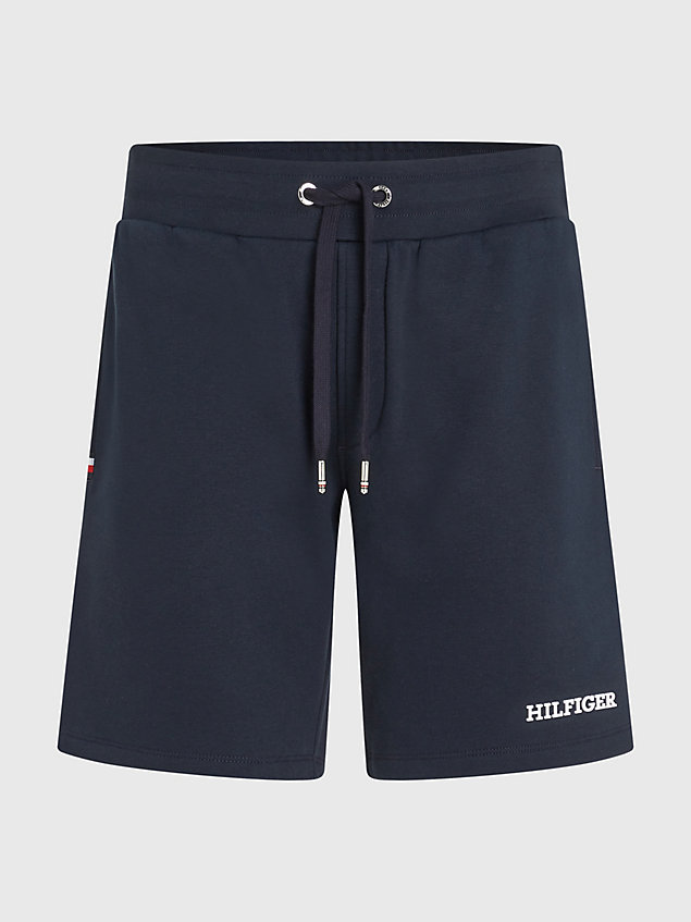 blue hilfiger monotype flex fleece sweat shorts for men tommy hilfiger