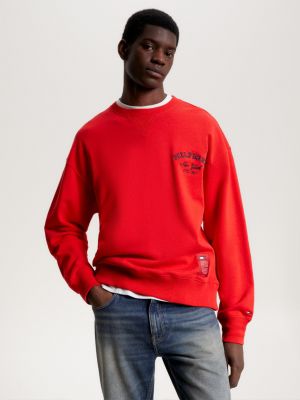 TOMMY HILFIGER men's Embroidered Tommy Logo Fleece Quarter Zip Pullover  Sweatshirt, Khaki, S at  Men's Clothing store