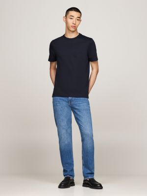 blue t-shirt aus mercerisierter baumwolle mit flag für herren - tommy hilfiger