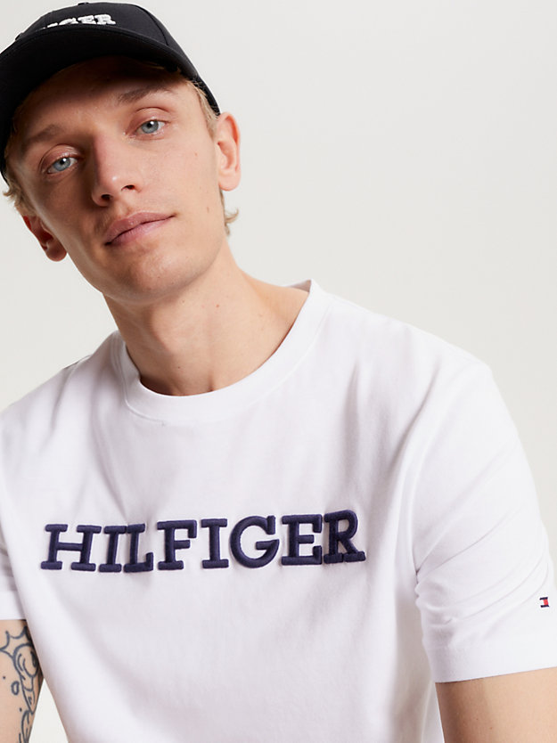 Hilfiger Monotype Embroidery Archive Fit T-Shirt | White | Tommy Hilfiger