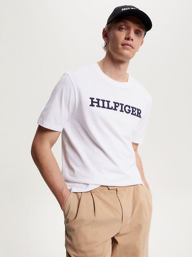 Hilfiger Monotype Embroidery Archive Fit T-Shirt | White | Tommy Hilfiger