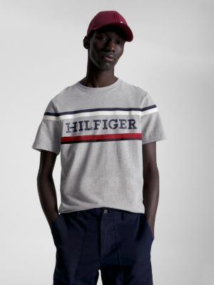 T-Shirt mit Tommy Hilfiger-Monotype-Stickerei Hilfiger | Grau 