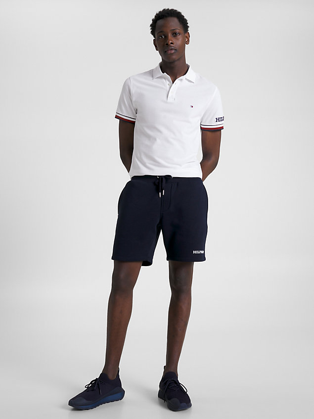 white hilfiger monotype slim fit polo for men tommy hilfiger