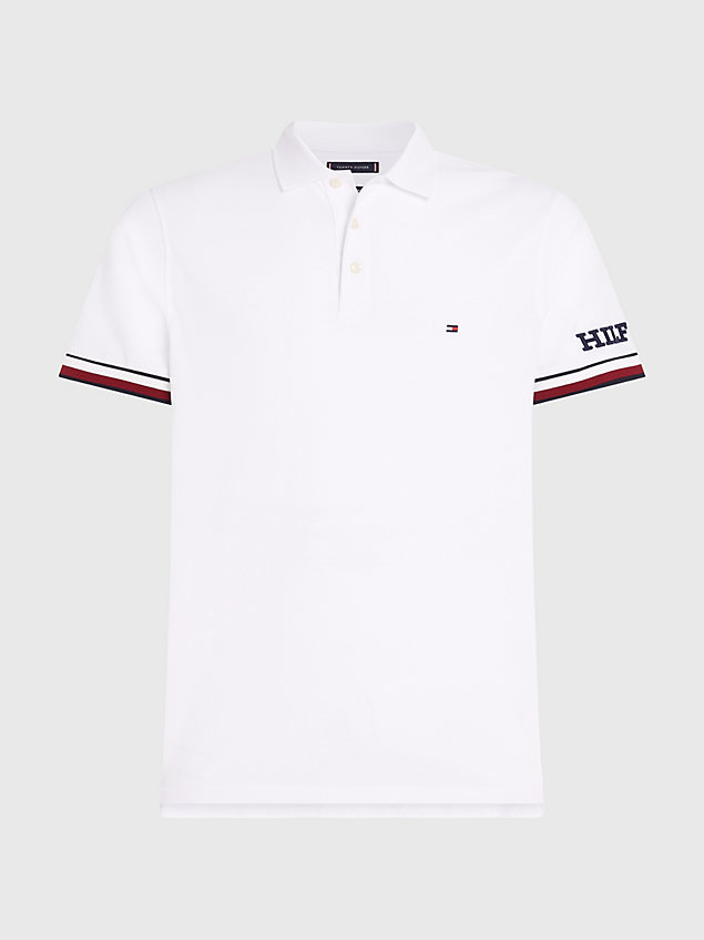 white hilfiger monotype slim fit polo for men tommy hilfiger
