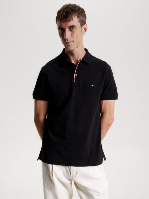 Signature Placket Regular Fit Polo Black Tommy Hilfiger