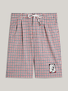 red disney x tommy relaxed fit check shorts for men tommy hilfiger