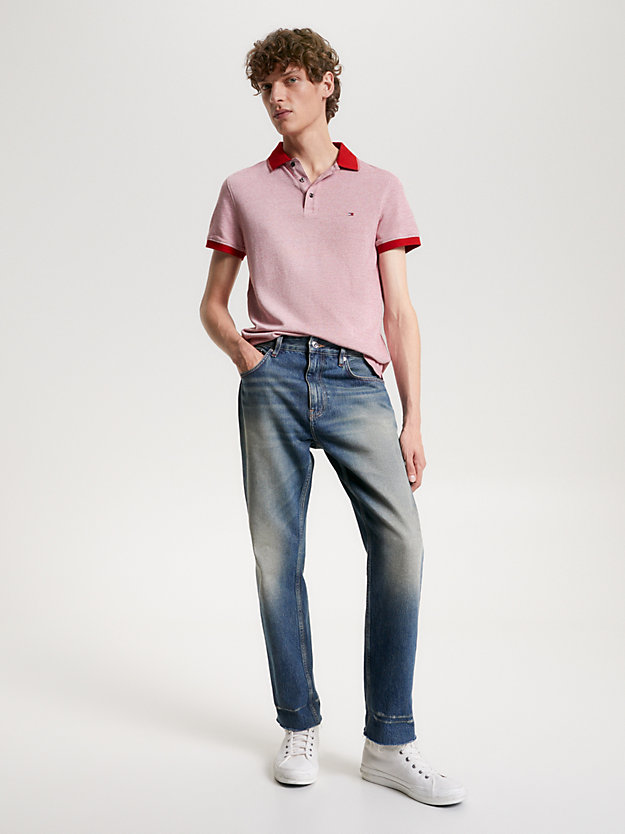 Mouliné Tipped Slim Fit Polo | White | Tommy Hilfiger
