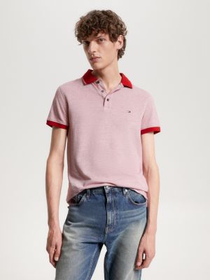 | Slim WHITE Hilfiger Tipped Tommy | Mouliné Fit Polo